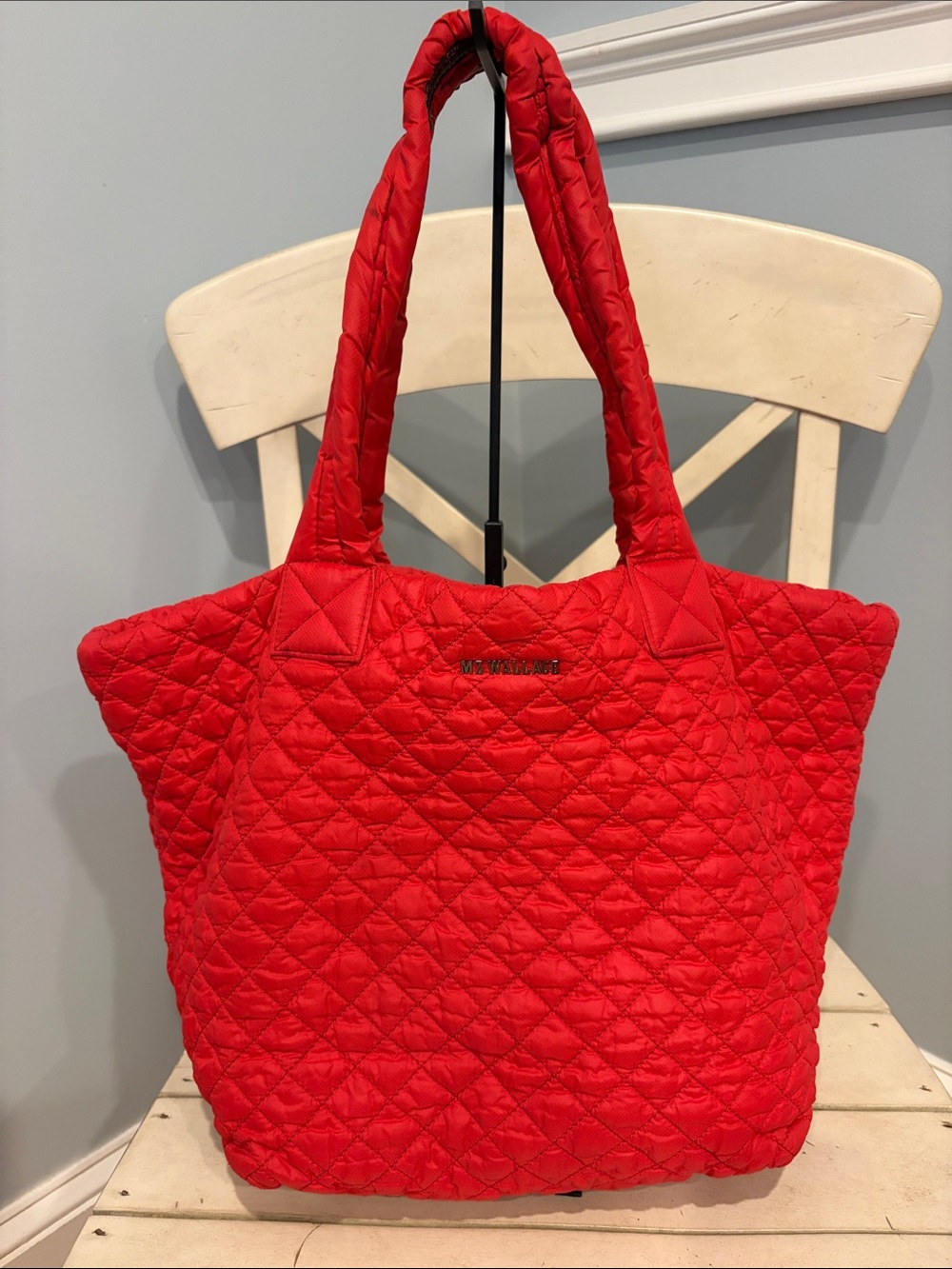 MZ WALLACE Medium Metro Quilted Red Tote Bag